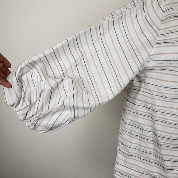 1.state striped boatneck blouse with bubble sleeve - Picture 7 of 8